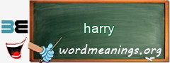 WordMeaning blackboard for harry